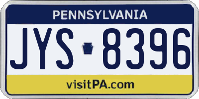 PA license plate JYS8396