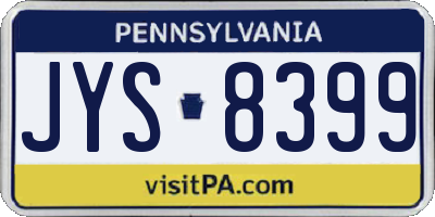 PA license plate JYS8399