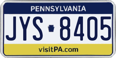PA license plate JYS8405