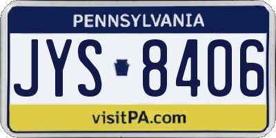 PA license plate JYS8406