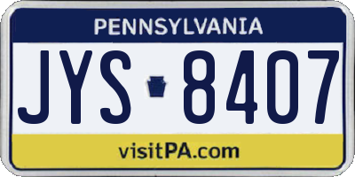 PA license plate JYS8407
