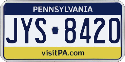 PA license plate JYS8420