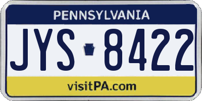PA license plate JYS8422