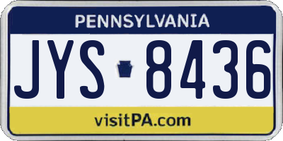 PA license plate JYS8436