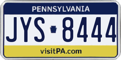 PA license plate JYS8444