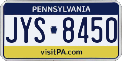 PA license plate JYS8450