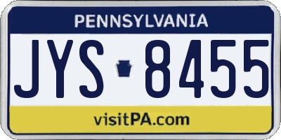 PA license plate JYS8455