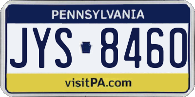 PA license plate JYS8460