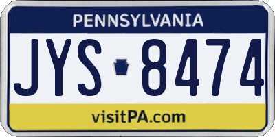 PA license plate JYS8474