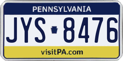 PA license plate JYS8476