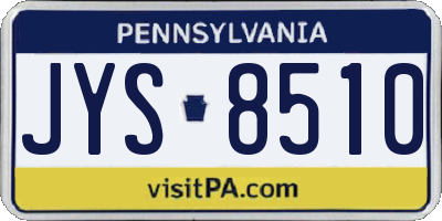 PA license plate JYS8510