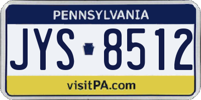 PA license plate JYS8512
