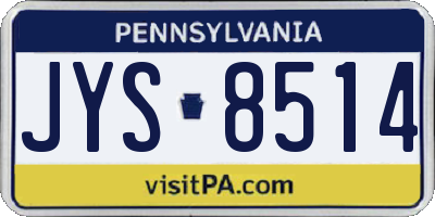 PA license plate JYS8514