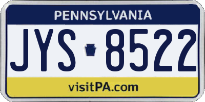 PA license plate JYS8522