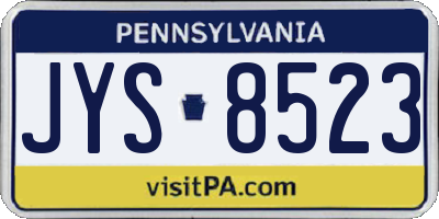 PA license plate JYS8523