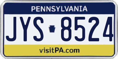 PA license plate JYS8524