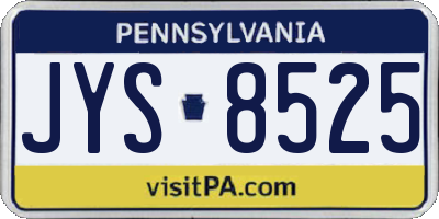 PA license plate JYS8525