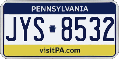 PA license plate JYS8532