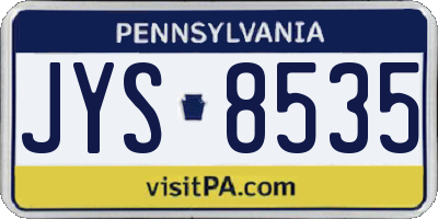 PA license plate JYS8535