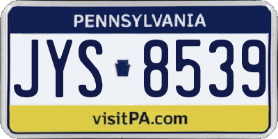 PA license plate JYS8539