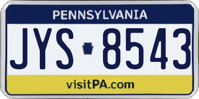 PA license plate JYS8543