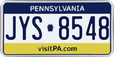 PA license plate JYS8548