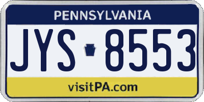 PA license plate JYS8553
