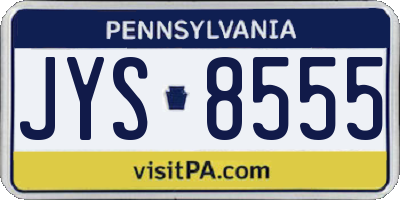 PA license plate JYS8555