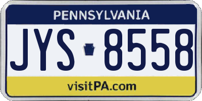 PA license plate JYS8558