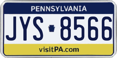 PA license plate JYS8566