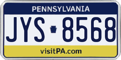 PA license plate JYS8568