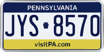 PA license plate JYS8570
