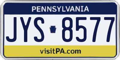 PA license plate JYS8577