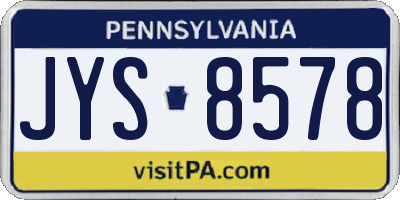 PA license plate JYS8578