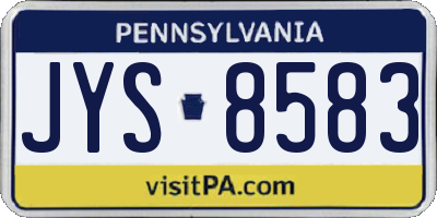 PA license plate JYS8583