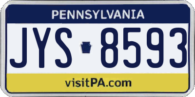 PA license plate JYS8593