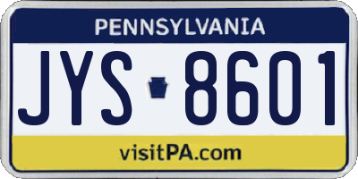PA license plate JYS8601