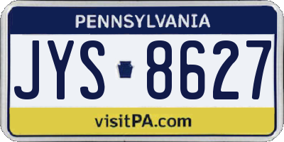 PA license plate JYS8627