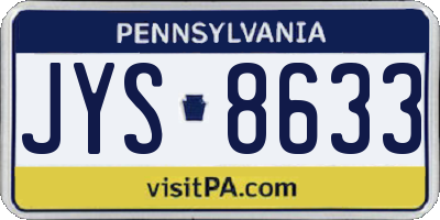 PA license plate JYS8633