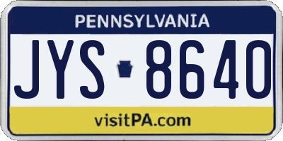 PA license plate JYS8640
