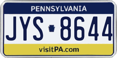 PA license plate JYS8644