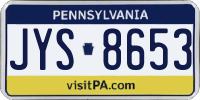 PA license plate JYS8653