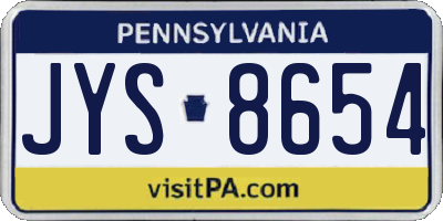PA license plate JYS8654