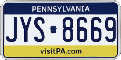 PA license plate JYS8669