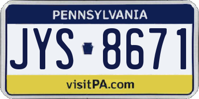 PA license plate JYS8671