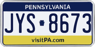PA license plate JYS8673