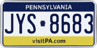 PA license plate JYS8683