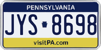 PA license plate JYS8698