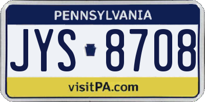 PA license plate JYS8708