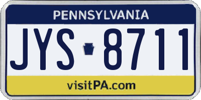PA license plate JYS8711